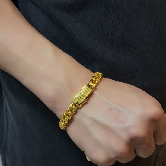 Chrome Hearts Gold Cross Charm Bracelet