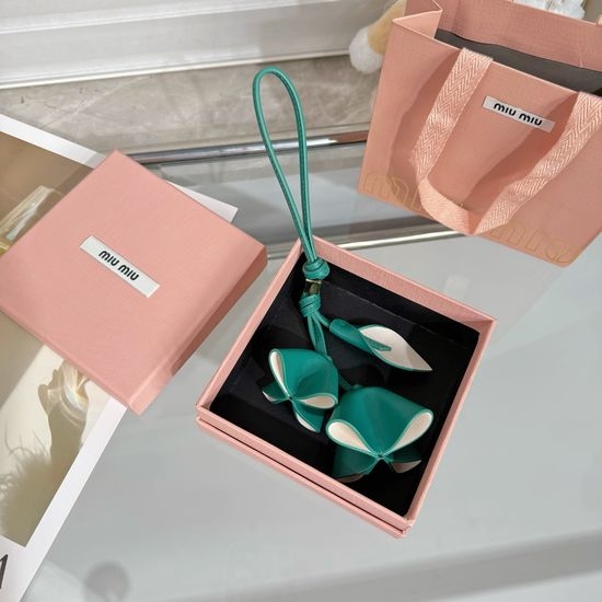 Miu Miu Leather Flower Bag Charm Pendant