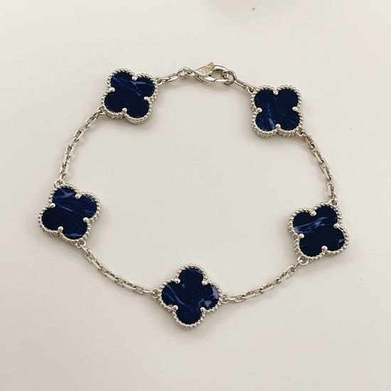 Van Cleef & Arpels VCA Four Leaf Clover Dark Blue Bracelet
