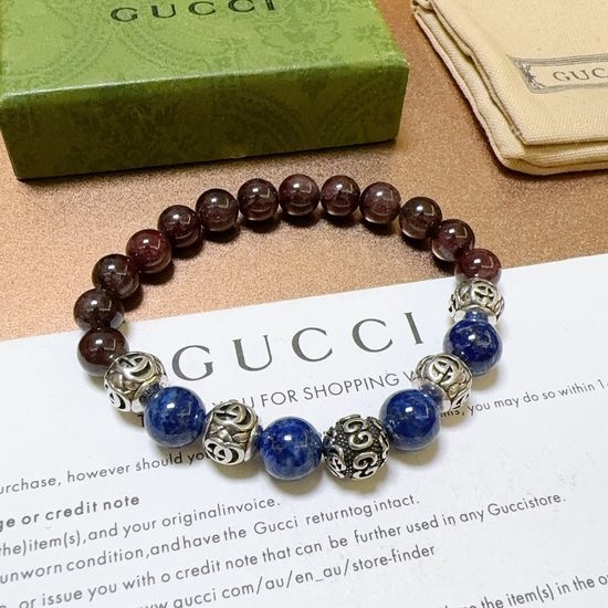 Gucci Natural Garnet Lapis Lazuli Bracelet