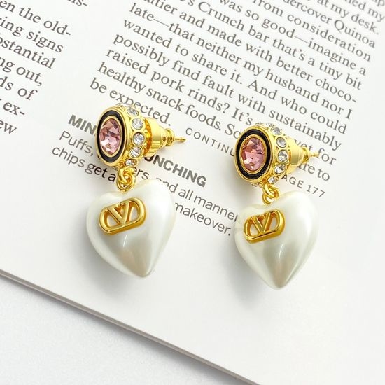 Valentino Pink Stone Mother of Pearl Earrings
