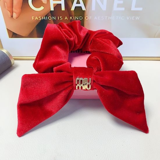 Miu Miu Velvet Bow Elastic Hair Tie