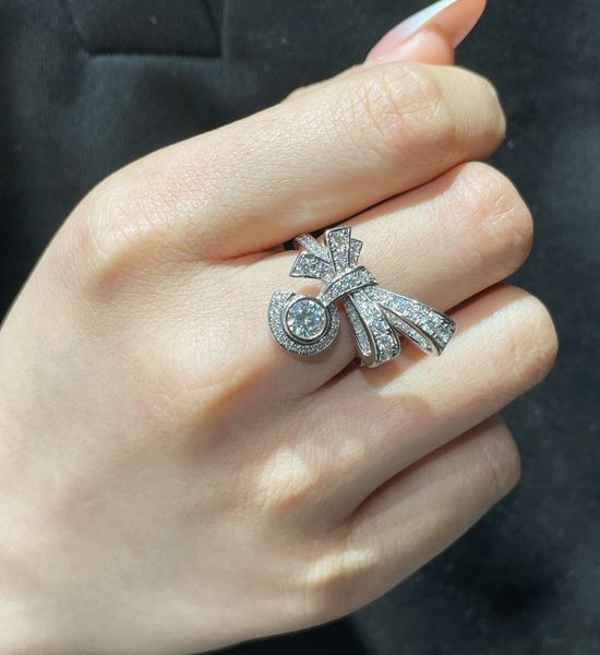 Chanel Bow Knot CZ Stone Ring