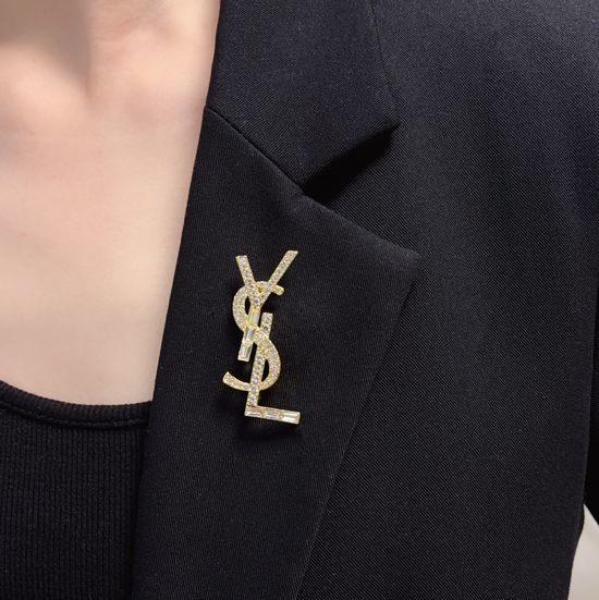 Yves Saint Laurent YSL Pave Diamond Multi Use Stylish Brooch