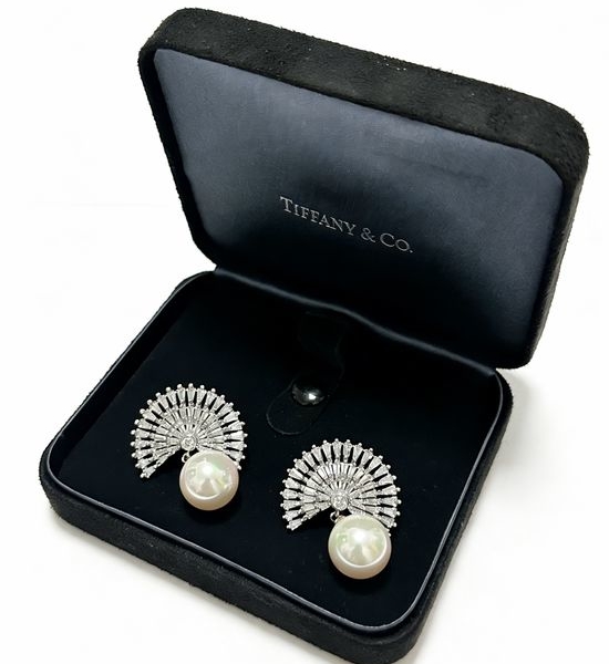 Tiffany & Co. Elegant Cubic Zirconia Stud Earrings