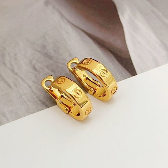 Cartier Gold Smooth Finish Stud Earrings