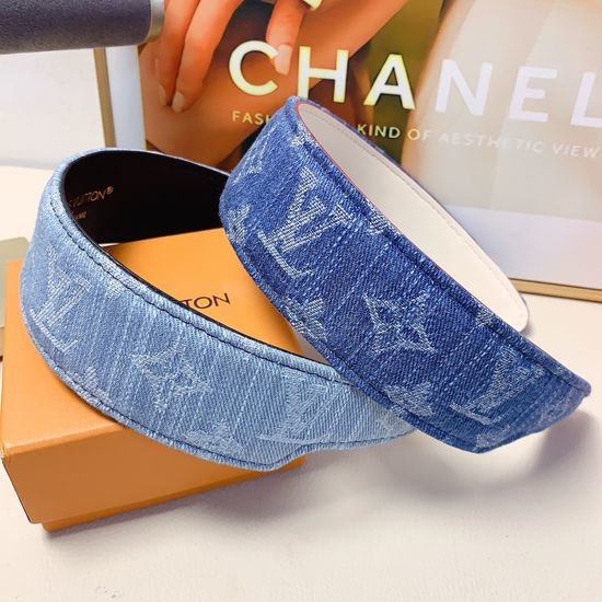Louis Vuitton LV Embroidered Wide Headband Classic Style