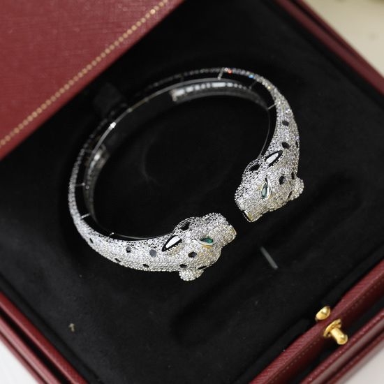 Cartier Diamond Studded Leopard Bangle