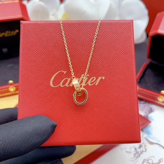 Cartier Double Ring Rose Gold Necklace