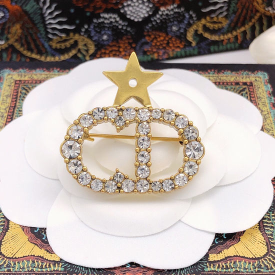 Christian Dior CD Bee Crystal Brooch Classic Fashion Accessory