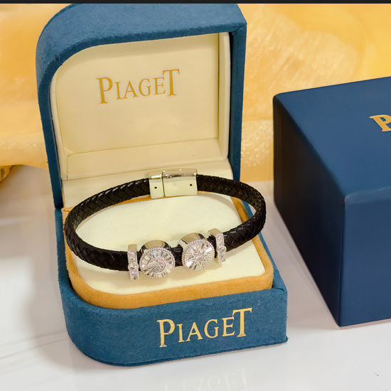 Piaget Diamond Inlaid Leather Bracelet Luxury Craft