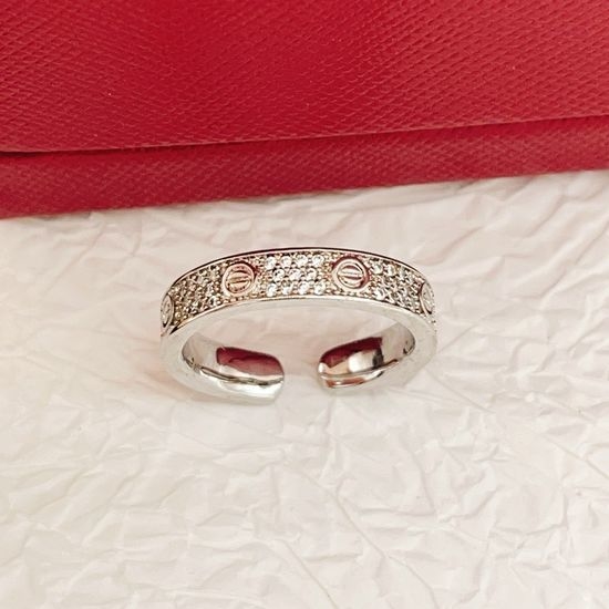 Cartier Silver Narrow Diamond Ring