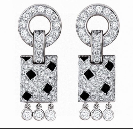 Cartier Leopard Print Diamond Stud Earrings