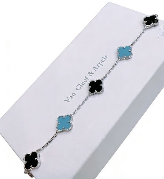 Van Cleef & Arpels VCA Rainbow Four Leaf Clover Chain Bracelet