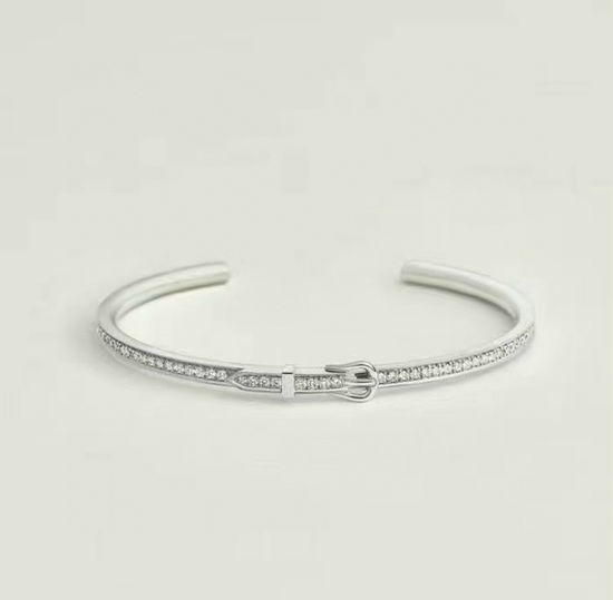 Hermes Full Diamond Buckle Bracelet