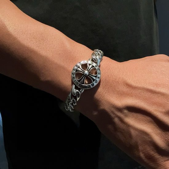 Chrome Hearts Retro Pattern Cuban Chain Bracelet