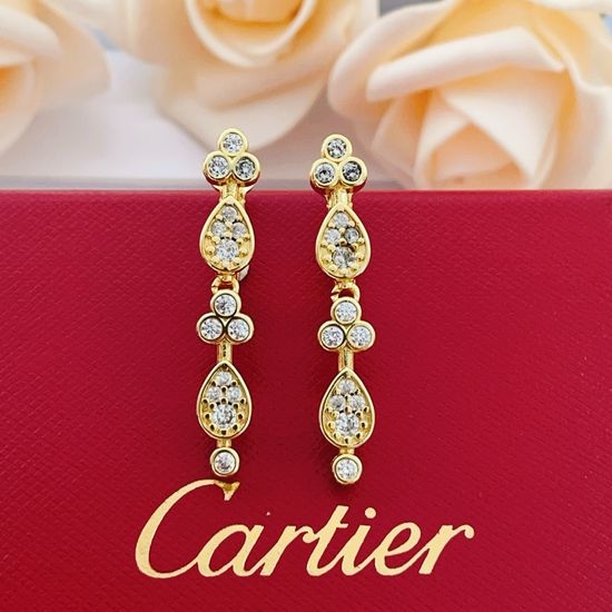 Cartier Tassel Leaf Dangle Earrings Fashion Jewelry