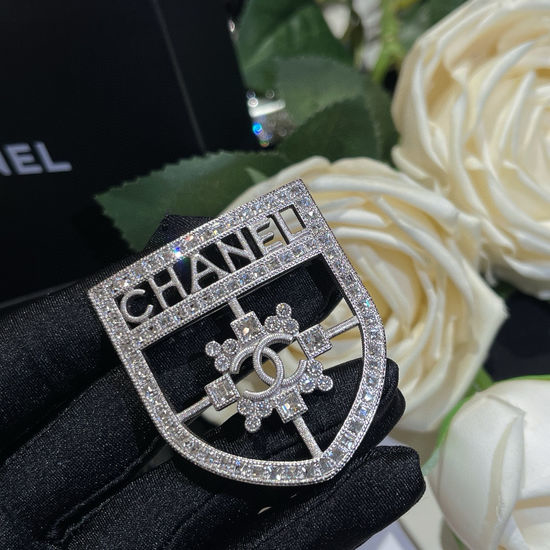 Swarovski Rhinestone Shield Shape Brooch