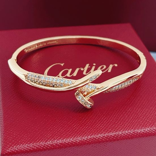 Cartier Rose Gold Diamond Nail Bracelet