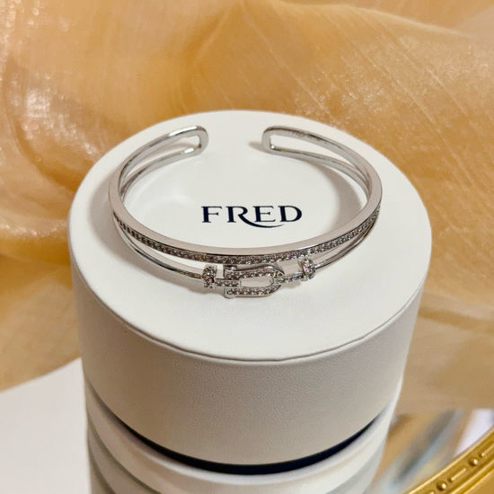 Fred Full Diamond Horseshoe Buckle Bangle