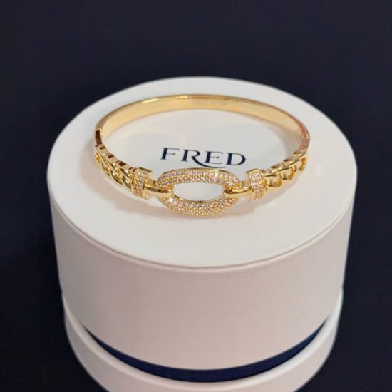 Fred Full Diamond Horseshoe Buckle Bangle