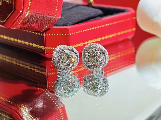 Cartier Single Diamond Stud Earrings Classic Design