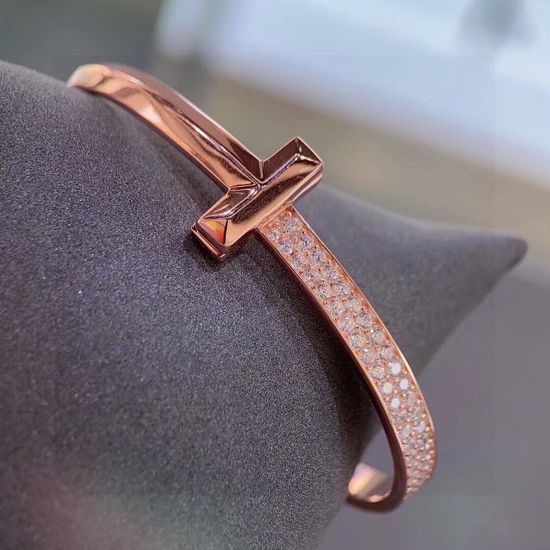 Tiffany & Co. Wide Half Diamond Bangle