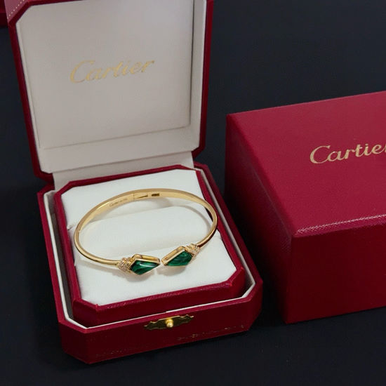 Cartier Diamond Inlay Gold Stylish Classic Bracelet