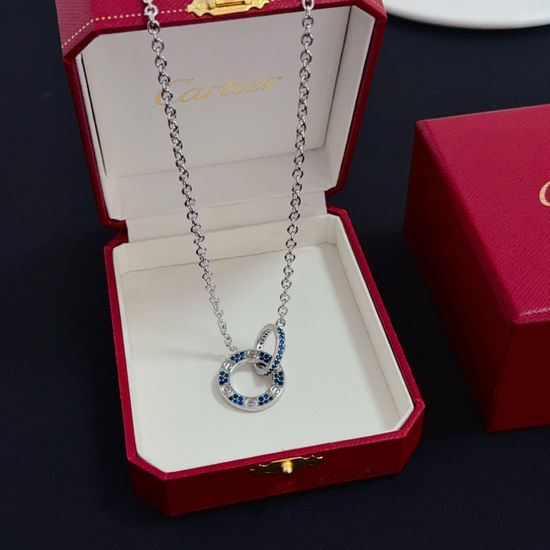 Cartier Diamond Inlay Gold Stylish Classic Necklace