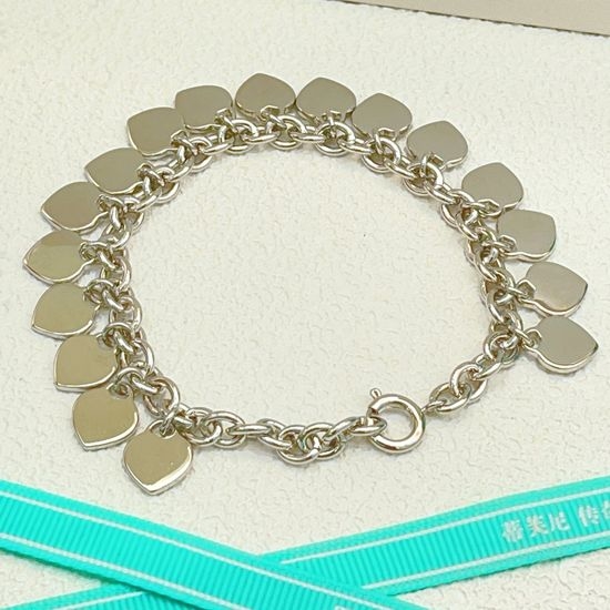 Tiffany & Co. Vintage Heart Pattern Silver Bracelet