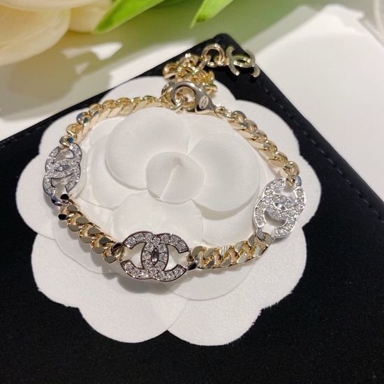 Chanel Full Rhinestone Logo Jewelry Set