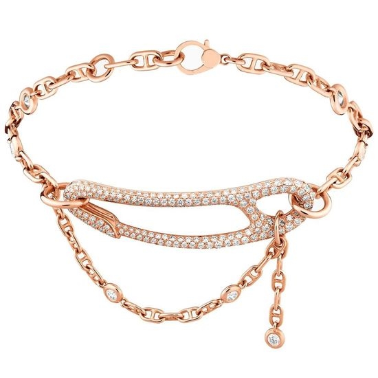 Hermes Delicate Heart Safety Pin Bracelet