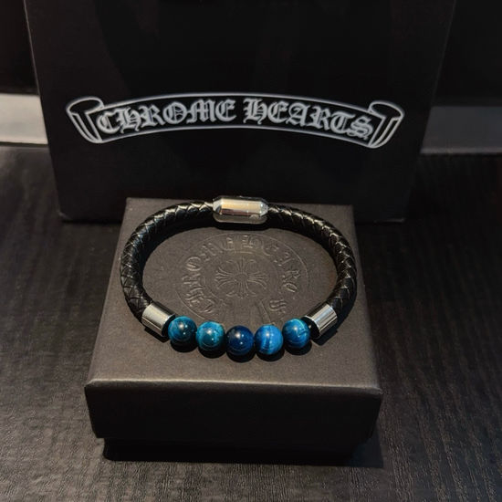 Chrome Hearts Vintage Pattern Leather Rope Bangle