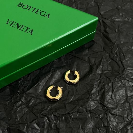 Bottega Veneta BV Elegant Metal Texture Statement Earrings