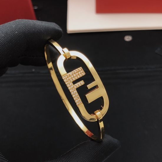 Fendi Minimalist Brass Bangle
