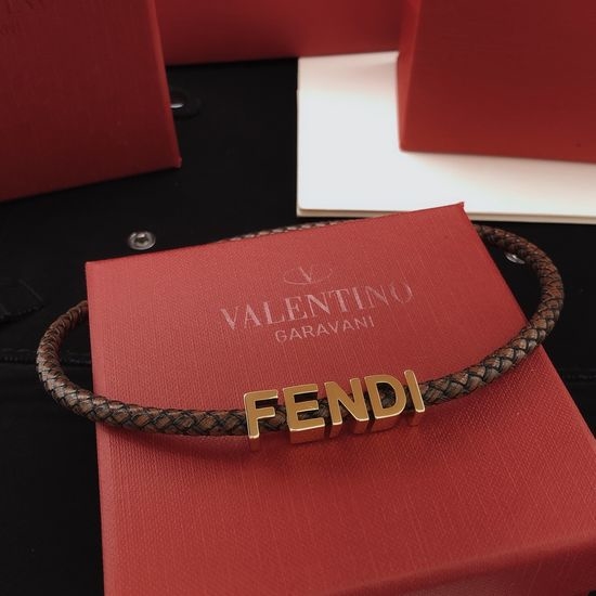 Fendi Letter Choker Necklace Brass Material