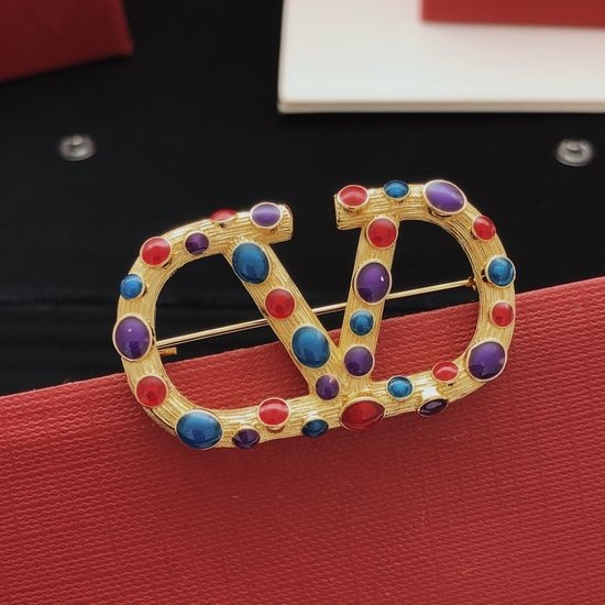 Valentino Colorful Brass Brooch