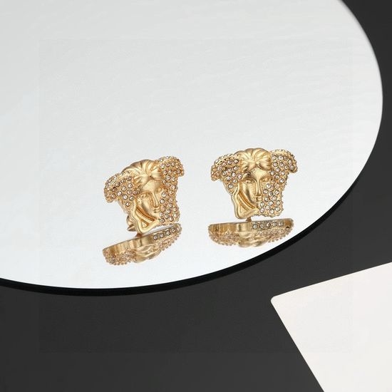Versace Medusa Pattern Gold Stud Earrings