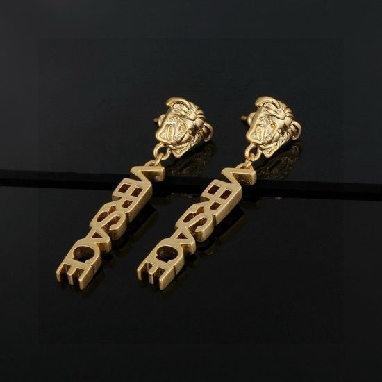 Versace Greek Pattern Long Drop Earrings