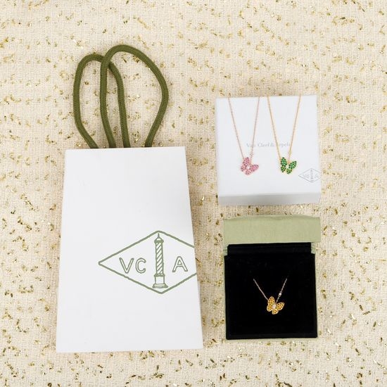 Van Cleef & Arpels VCA Full Diamond Butterfly Necklace
