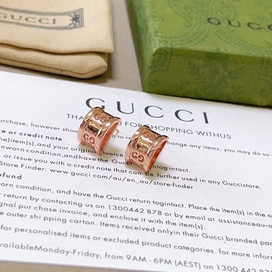 Gucci Classic Design Stud Earrings Vintage Finish