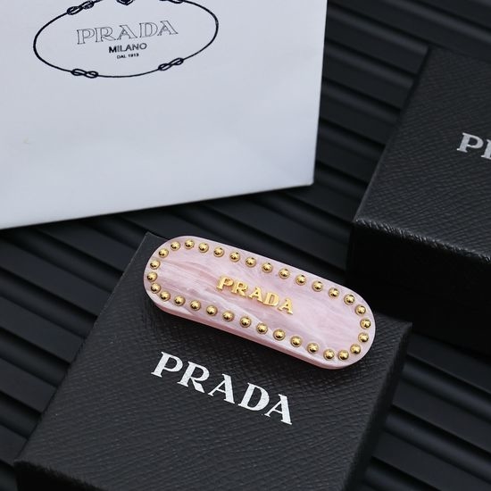 Prada Acrylic Crystal Hair Clip Vintage Style