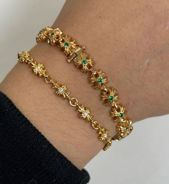 Chrome Hearts Vintage Green Diamond Bracelet