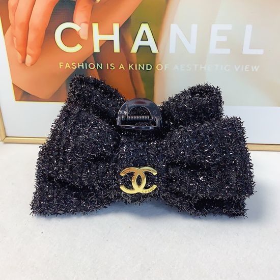 Chanel Tweed Bow Hair Claw Clip