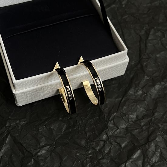 Prada Triangular Shape Stud Earrings