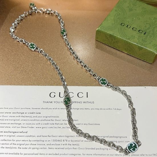 Gucci Vintage Finish Pendant Chain Necklace