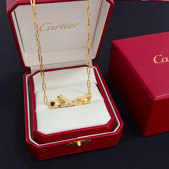 Cartier Diamond Inlaid Leopard Pendant Necklace