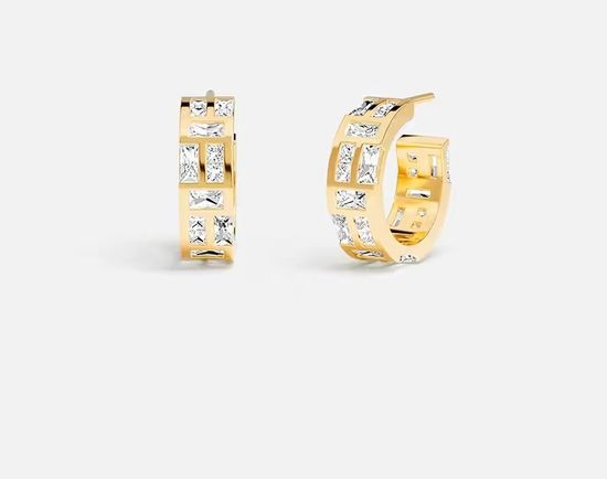 Apm monaco Ice Cube Hoop Earrings Golden