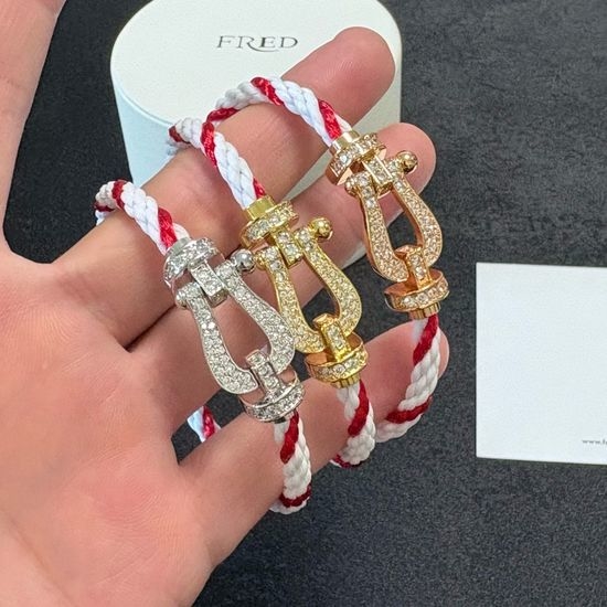 Fred Horseshoe Buckle Woven Cord Bracelet