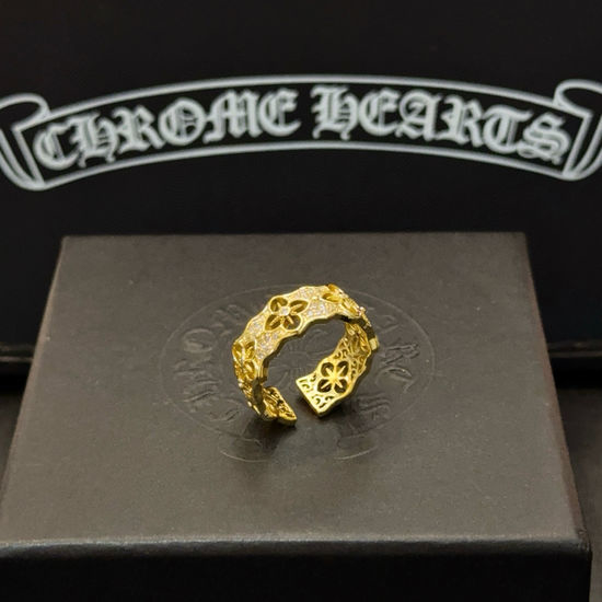 Chrome Hearts Vintage Cross Flower Open Ring